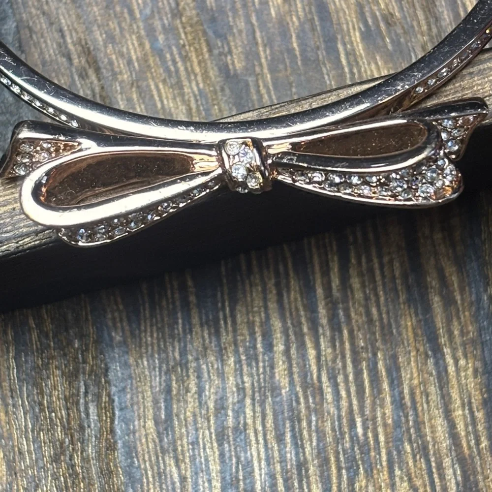 Kate Spade Rose Gold Bow Crystal Bangle Bracelet - Picture 6 of 9